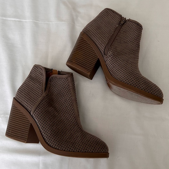 Suede Taupe Booties - Picture 2 of 9